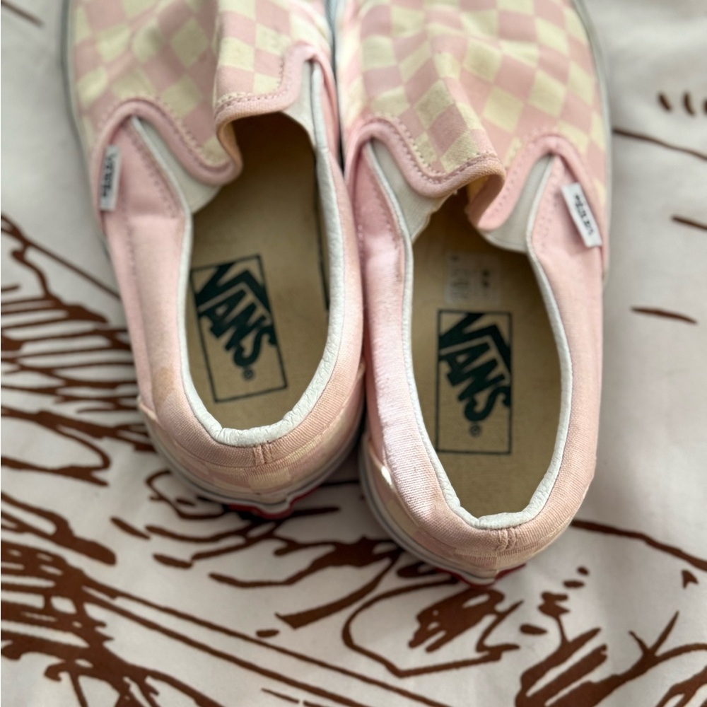 Vans Pink Checkered Slip-On Sneakers